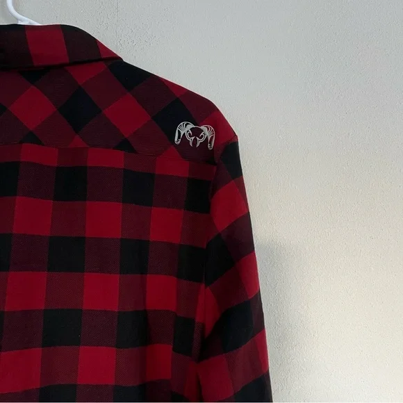 KUIU Red and Black Buffalo Plaid Casual Shirt - Picture 8 of 8